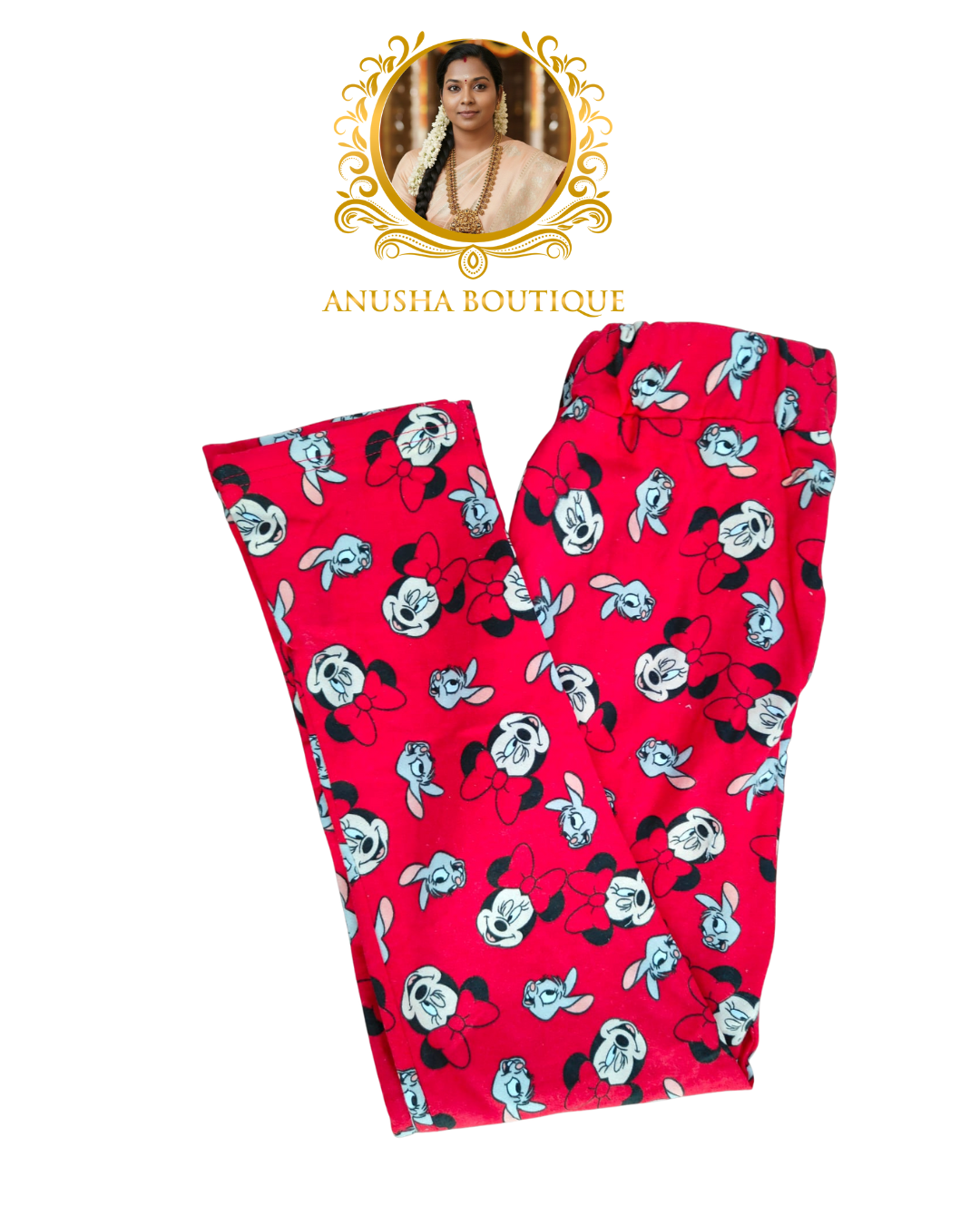 red base with mickeymouse printed tracks